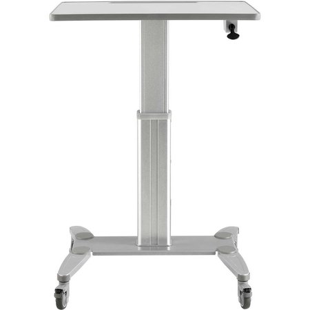 GLOBAL INDUSTRIAL Sit-Stand Mobile Desk With Tablet Slot, 31-1/2W x 23-5/8D, 29-1/2 to 45-1/4H, Gray/Silver 436968